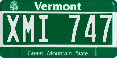 VT license plate XMI747