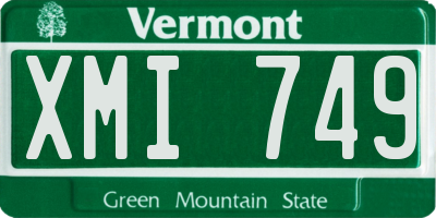 VT license plate XMI749