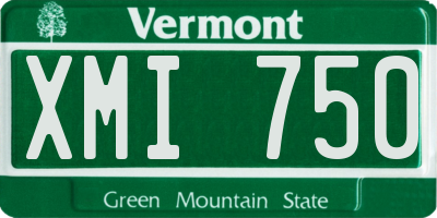 VT license plate XMI750
