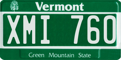 VT license plate XMI760