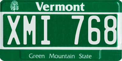 VT license plate XMI768