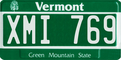 VT license plate XMI769
