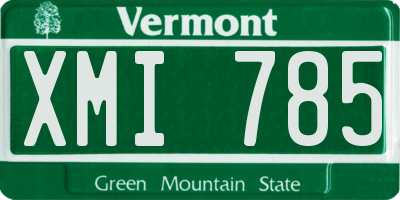 VT license plate XMI785