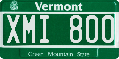 VT license plate XMI800