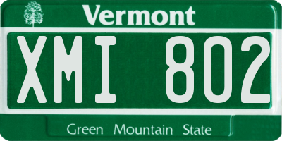 VT license plate XMI802