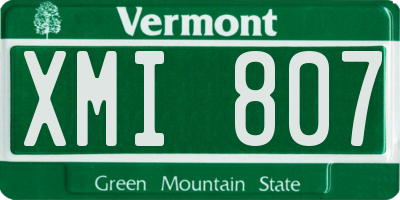 VT license plate XMI807