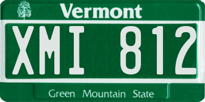 VT license plate XMI812