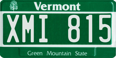 VT license plate XMI815