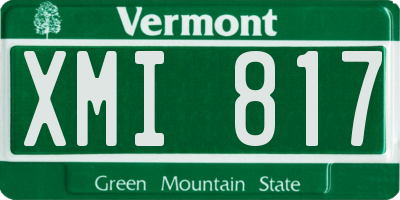 VT license plate XMI817