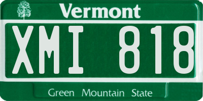 VT license plate XMI818