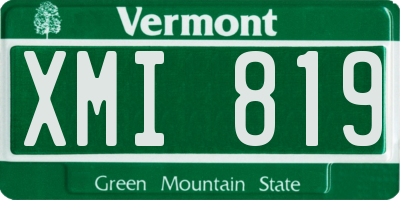 VT license plate XMI819