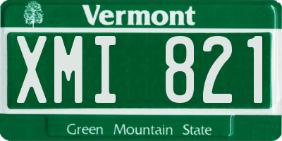 VT license plate XMI821