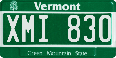 VT license plate XMI830