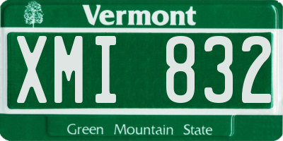 VT license plate XMI832