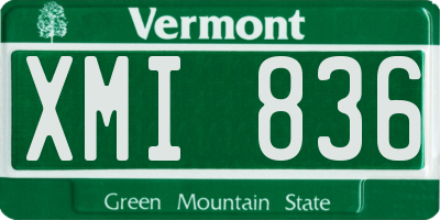 VT license plate XMI836