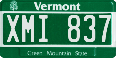 VT license plate XMI837
