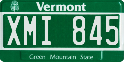 VT license plate XMI845
