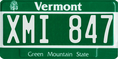 VT license plate XMI847
