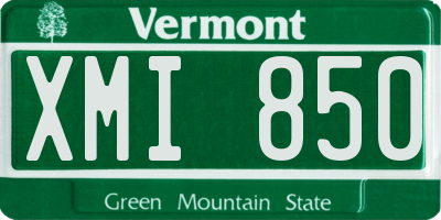 VT license plate XMI850
