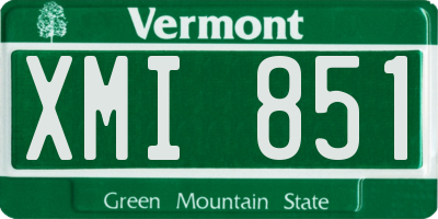 VT license plate XMI851