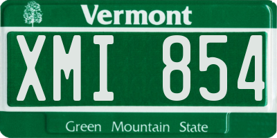 VT license plate XMI854