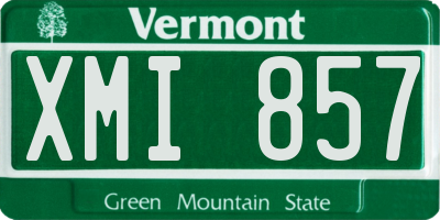 VT license plate XMI857