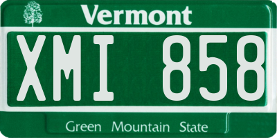 VT license plate XMI858