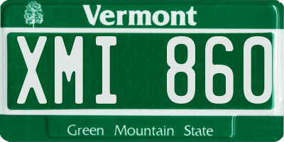 VT license plate XMI860