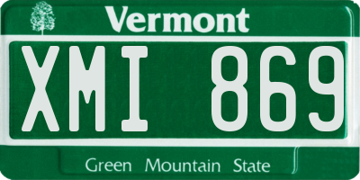 VT license plate XMI869