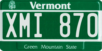 VT license plate XMI870