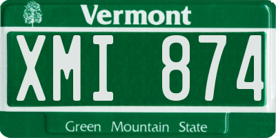 VT license plate XMI874