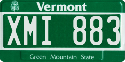 VT license plate XMI883