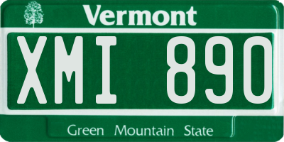 VT license plate XMI890
