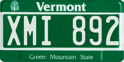 VT license plate XMI892