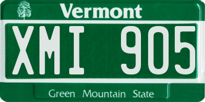VT license plate XMI905