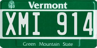 VT license plate XMI914
