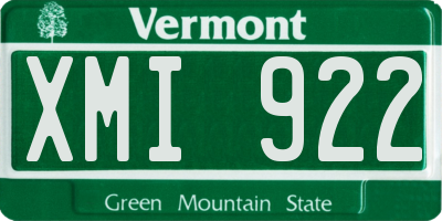 VT license plate XMI922