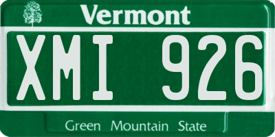 VT license plate XMI926