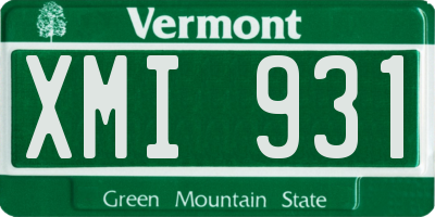VT license plate XMI931