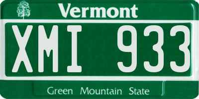 VT license plate XMI933
