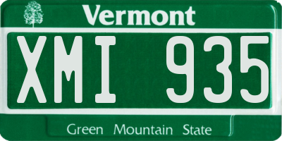 VT license plate XMI935