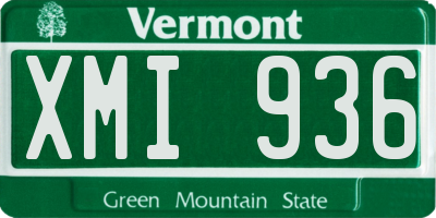 VT license plate XMI936