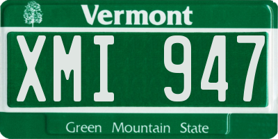 VT license plate XMI947