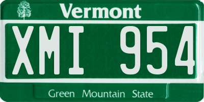 VT license plate XMI954