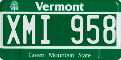 VT license plate XMI958