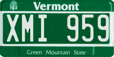 VT license plate XMI959