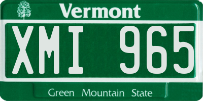 VT license plate XMI965