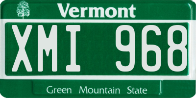 VT license plate XMI968