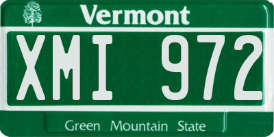 VT license plate XMI972