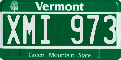 VT license plate XMI973